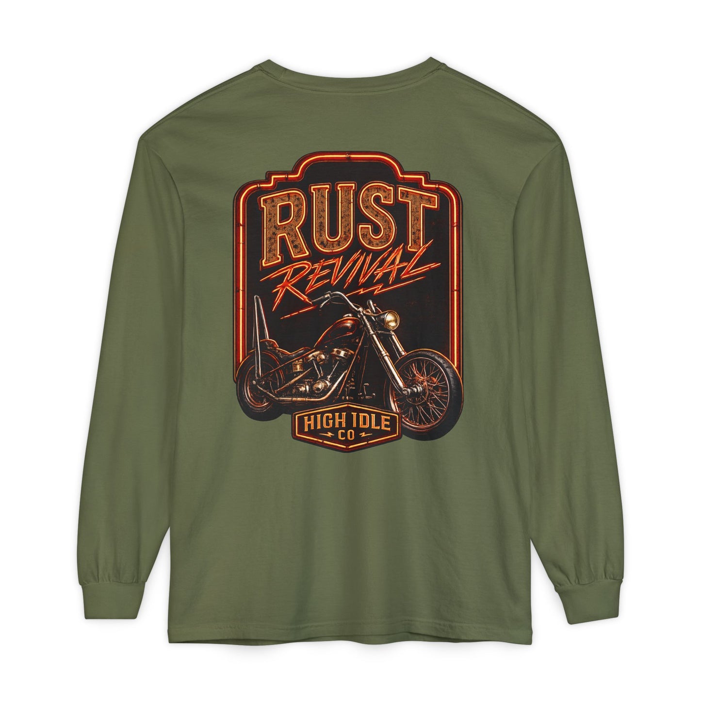 Rust Revival Motorcycle Long Sleeve Tee