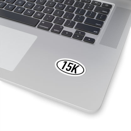 15K Vinyl Sticker, 4 Sizes, Oval Running Decal for Runners & Race Finishers