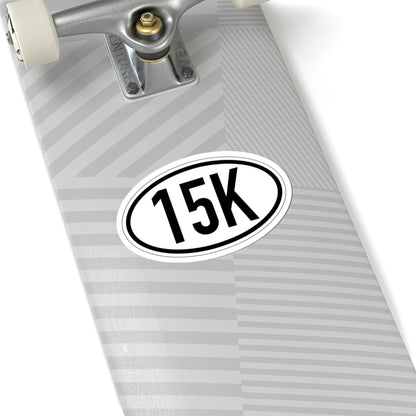 15K Vinyl Sticker, 4 Sizes, Oval Running Decal for Runners & Race Finishers